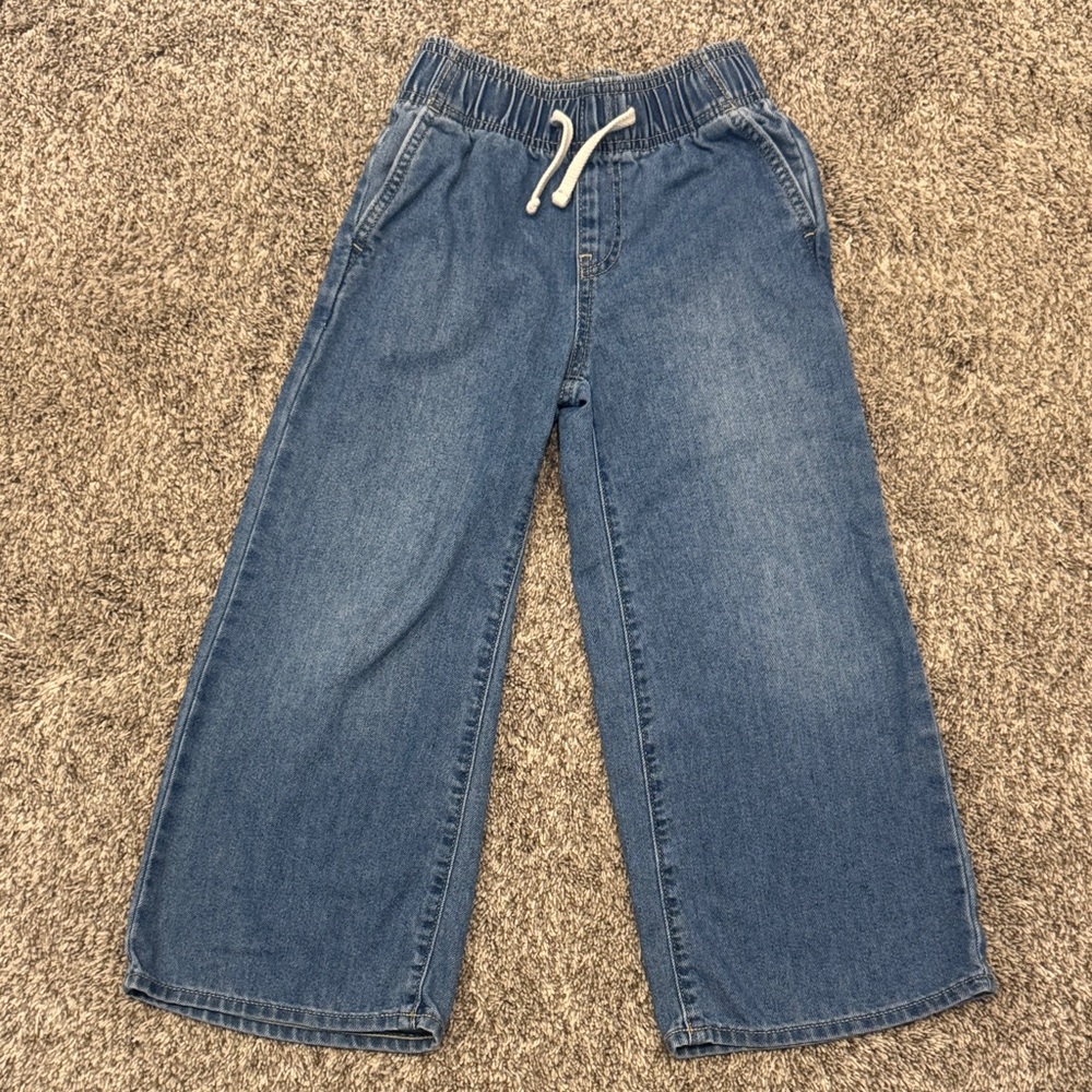 Old Navy Girls Wide-Leg Denim Pull-On Pants - Blue